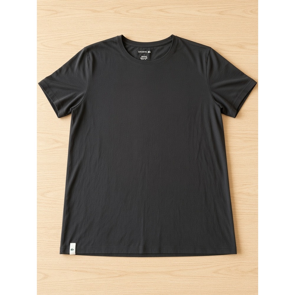 Lacoste Underwear Mens Black Crewneck T-Shirt Short Sleeve Logo TH3321 Size L